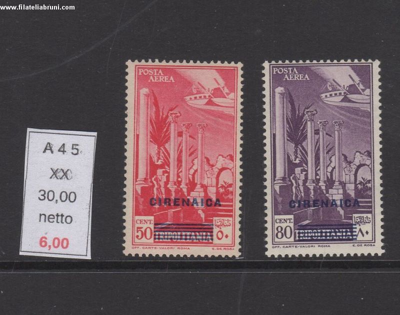 posta aerea francobolli di Tripolitania soprastampati 