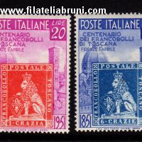 Toscana centenary of Tuscany's first stamps