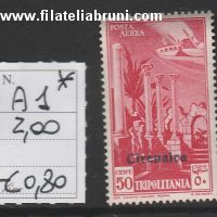 posta aerea francobolli di Tripolitania soprastampati 50 c
