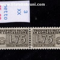Pacchi in concessione lire 75
